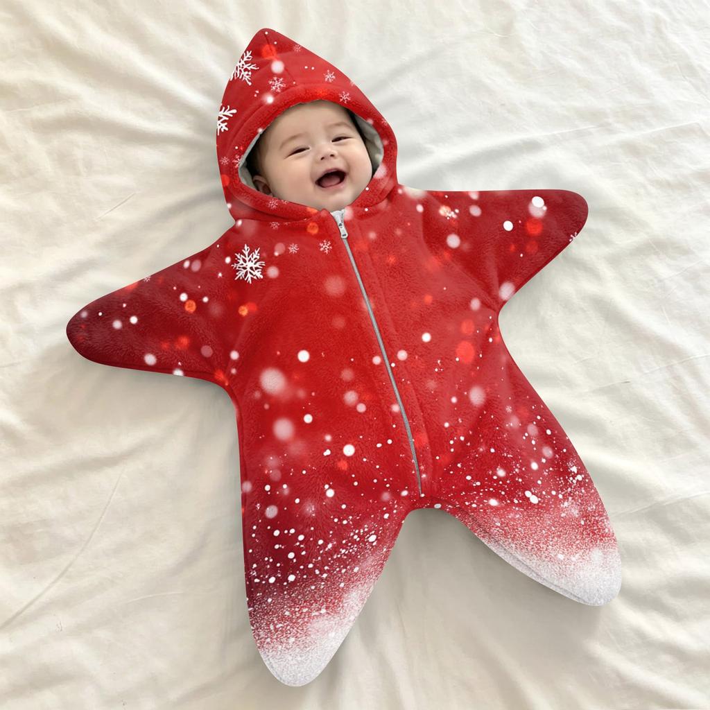 Baby wikkeldeken met print - Flanel - Schrikwikkel voor Kerstmis, Baby slaapzak voor pasgeborenen en uitstapjes