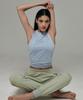 Debiweeo Women'S Yoga Wear Devi-Ts0010-Baby Blue Pilates Cover-Up Opening Sleeveless