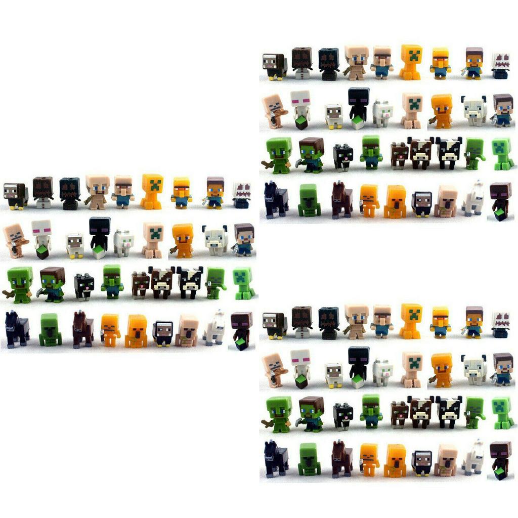 Minecraft 36-pack Mini Action Figures Set For Kids Steve Creeper Skeletons And More!