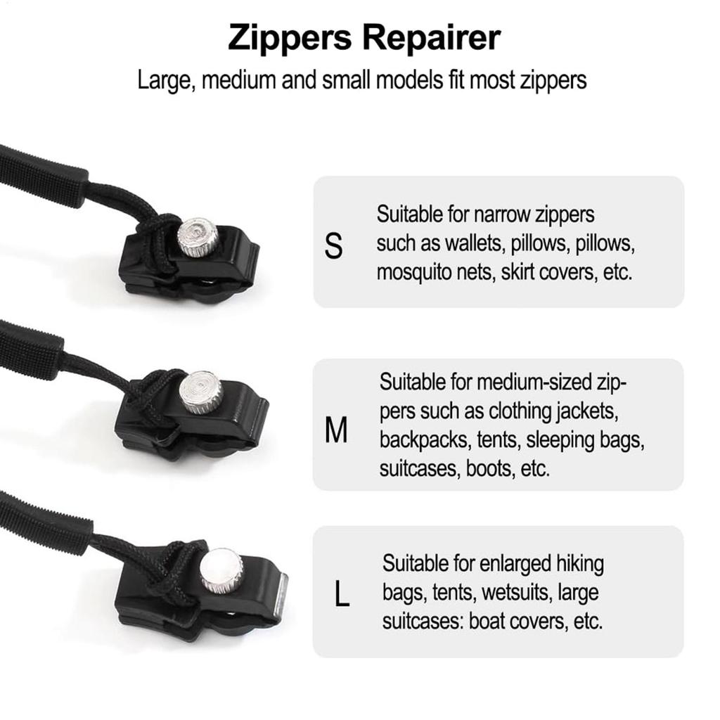 10PCS Universal Zipper Lock Head Quick Installation Detachable Zipper Head for Jackets Luggage Bags Replacing Slider Lock Repair