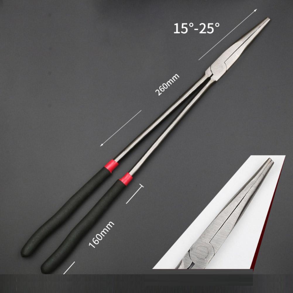 Extra Long Needle Nose Plier 16" Straight Head Plier 90/45 Degree Tip Plier Craft Repairing Tool Multifunctional Nose Pliers