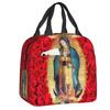 Custom Our Lady Of Perpetual Help Thermal Insulated Lunch Bags Women Catholic Virgin Mary Resuable Lunch Tote Storage Food Box