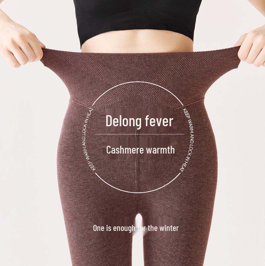 Damen Graue Extra-Lange High-Waist Kompressionsleggings - Fleecegefüttert, Dick, Vertikale Streifen für Herbst/Winter