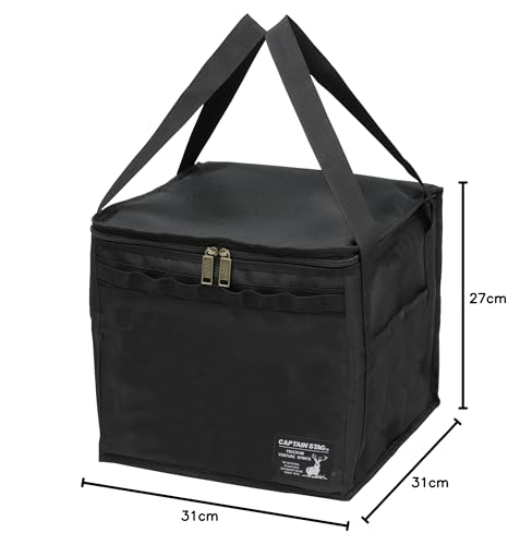 [Amazon.co.jp Exclusive] Captain Stag Outdoor Storage Case for Charcoal Grills, with Loops and Pockets, Black, UG-3310