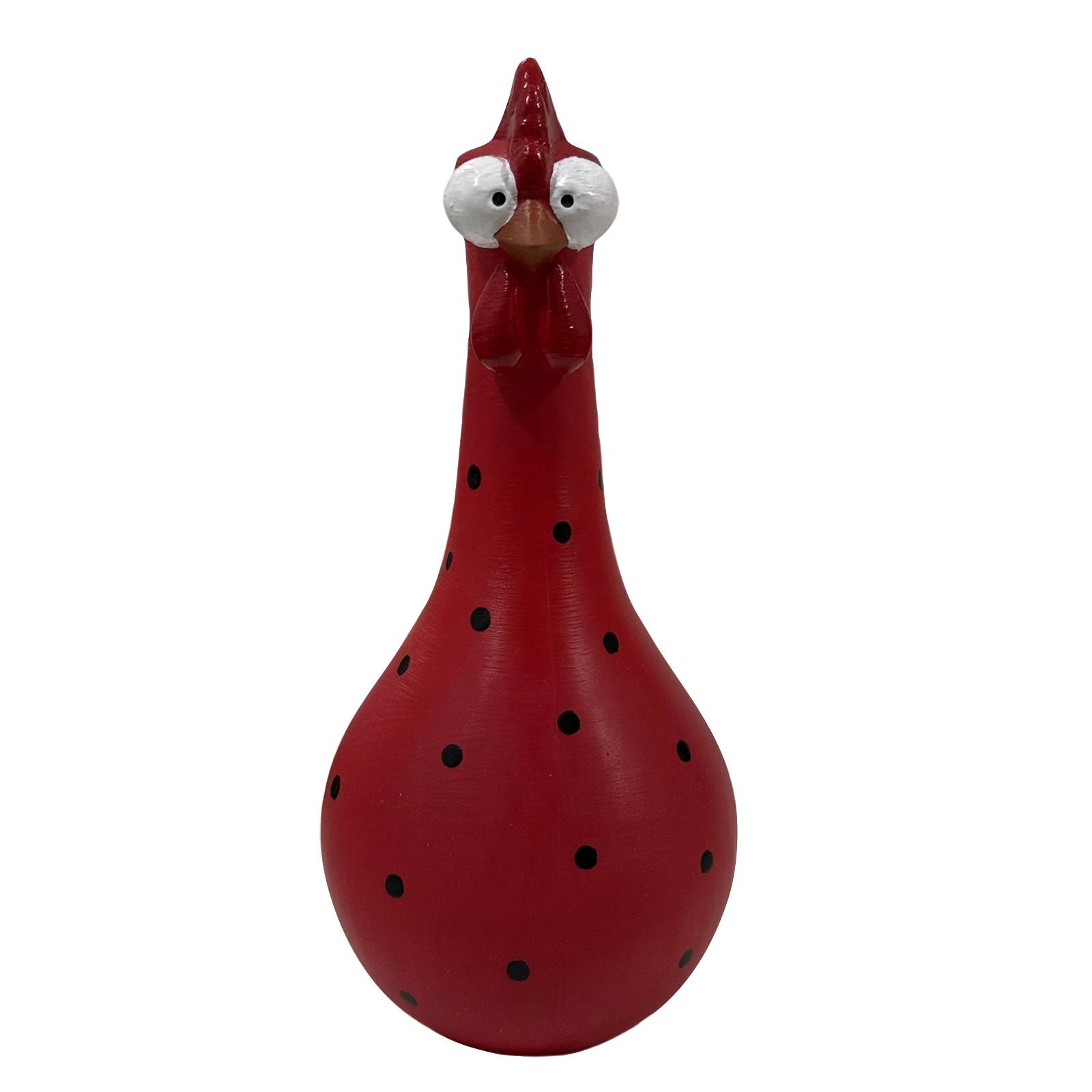 

Resin Long Neck Chicken Figurine Decorative Vase with Polka Dot Pattern for Home Tabletop Ornament and Display Accent One Size червоний
