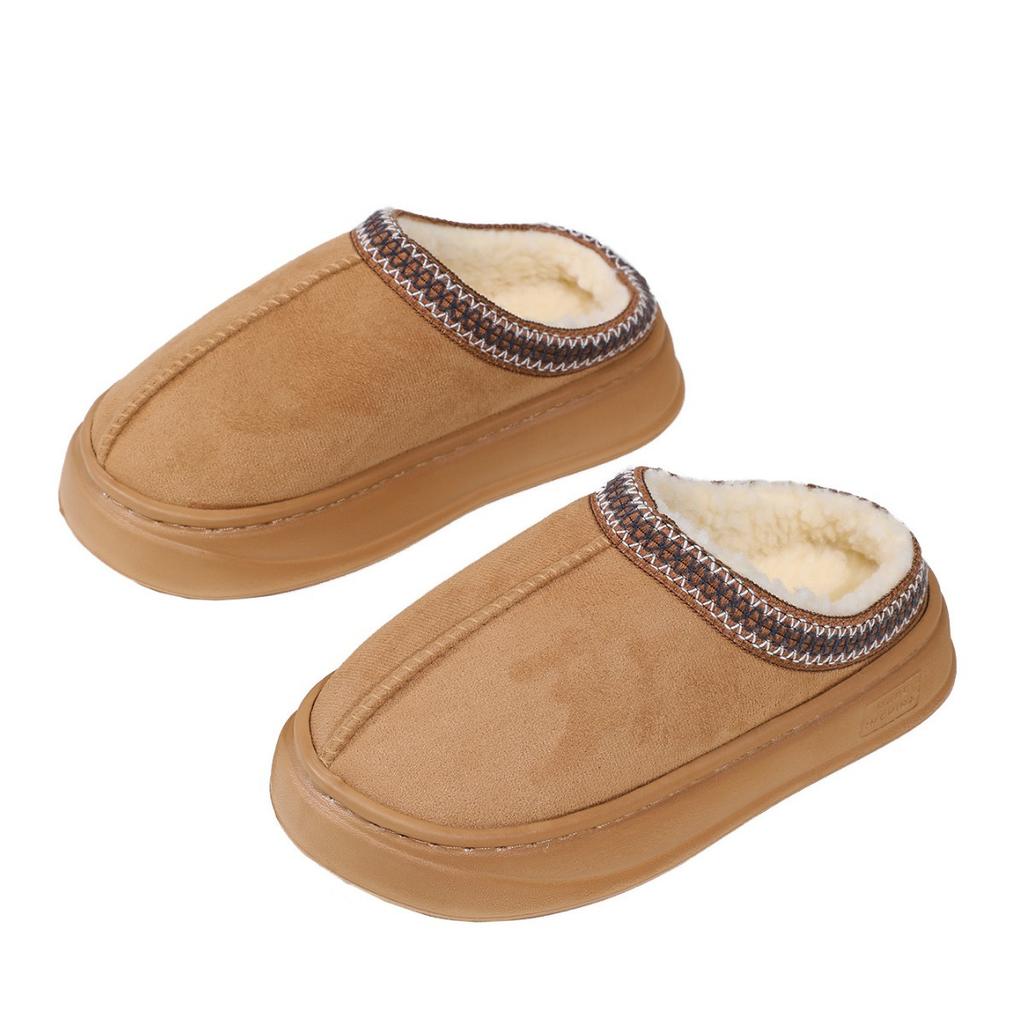 Winter bag and indoor thick-bottomed home fleece cotton slippers women's outer wear autumn and winter