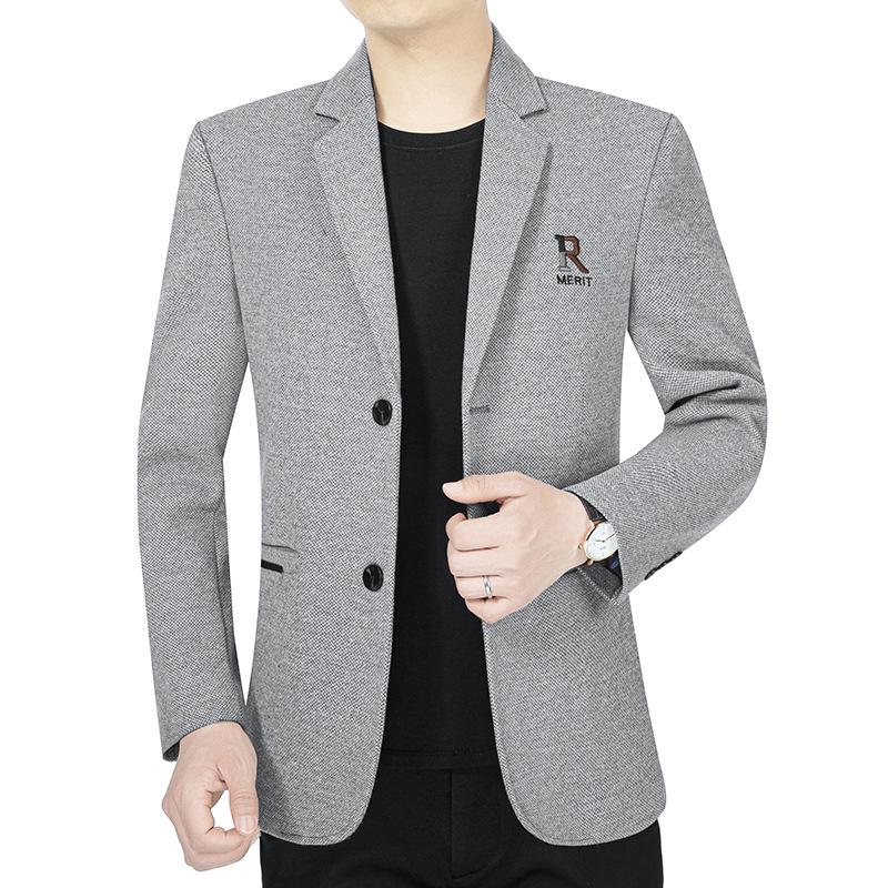 

Мужской деловой костюм кэжуал 2024: Дышащее, Удобное Модное Пальто на Осень/Зиму. XXXL (160-175 lbs) серый