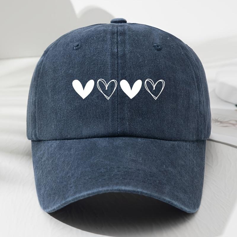 Soft And Heart-Shaped Design Adjustable Retro Unisex Baseball Cap Outdoor Sports Fishing Camping Fashionable Hat
