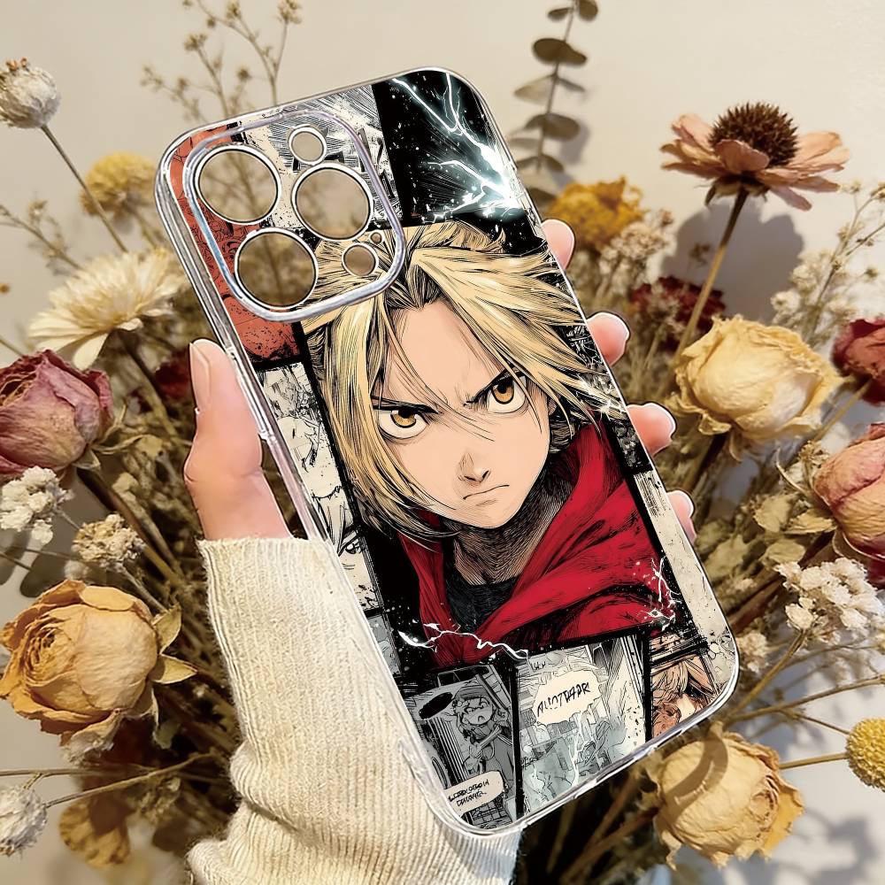 

Fullmetal Alchemist Edward Elric Phone Case Transparent Silicone Soft For iPhone 17 16 15 14 13 12 11 Mini Pro Max Plus iPhone14