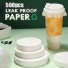50/500ks Nepropustný papírový nápojový kelímek Nepropustný kulatý kávový kelímek Papírový kelímek na odnést Víčko Kelímku Kávový spill-proof těsnění