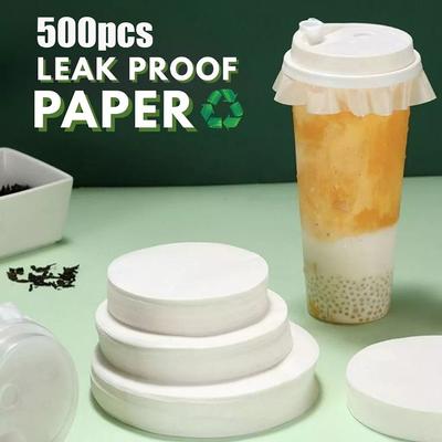 50/500Pcs Leakproof Paper Drink Cup Leakproof Round Coffee Cup Take Away Paper Cup Lid Coffee Spill Proof Gasket