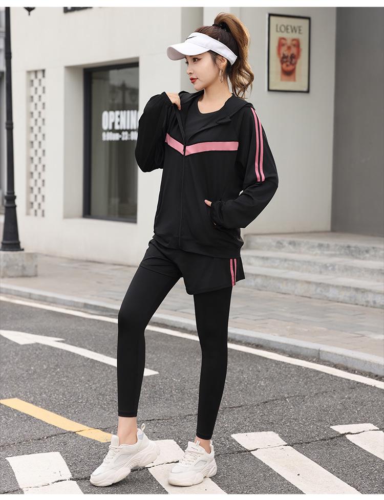 Plus Size Yoga Fitness Suit: Tummy Control Slimming, Loose-Fit, Five-Piece Set for Running and Gym, fits up to 200 lbs.