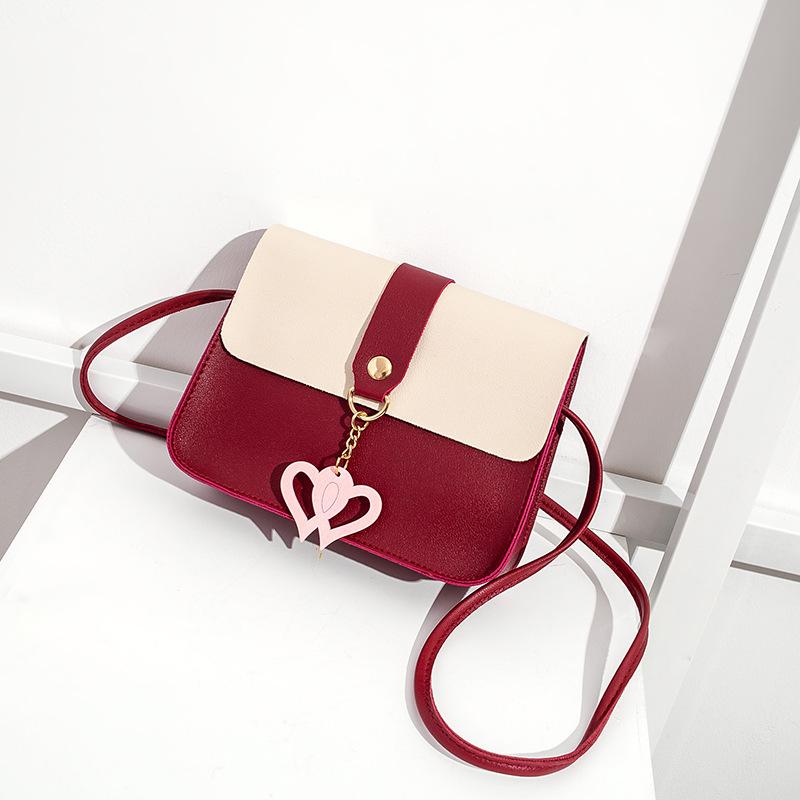 A bag cover color scheme hanging love small square bag autumn and winter new women's mobile phone bag