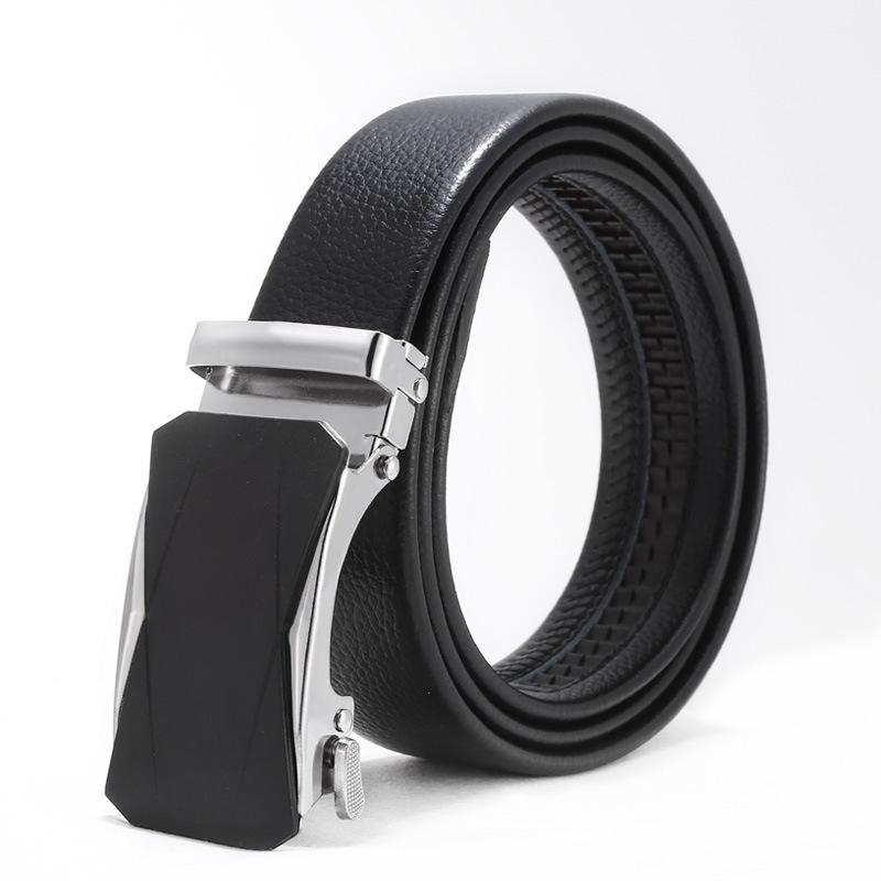 Men'S Belt No Standard Casual Belt Foreign Trade Youth Simple Automatic Buckle Imitation Leather Iron Buckle Belt
