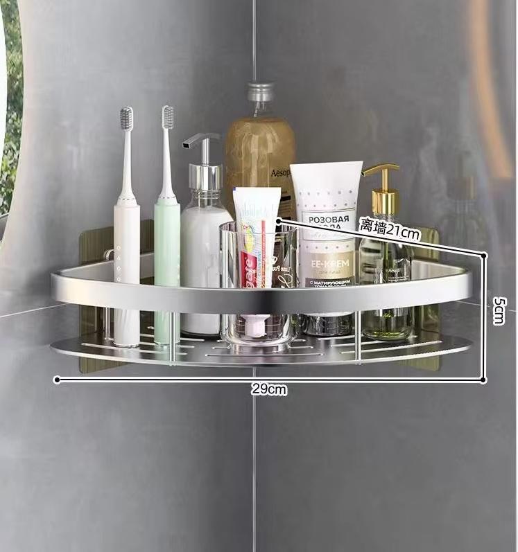 

Стеллаж для хранения в ванной комнате без полок для сверления, настенное крепление, угловая полка, держатель для душа для туалета, органайзер для шампуня, аксессуары для ванной комнаты