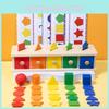 Vier-in-eins Kinder-Frühbildungsspielzeug Bunte Form Montessori Sortierbox Für 2-3 Jahre alte Babys Holzmaterial