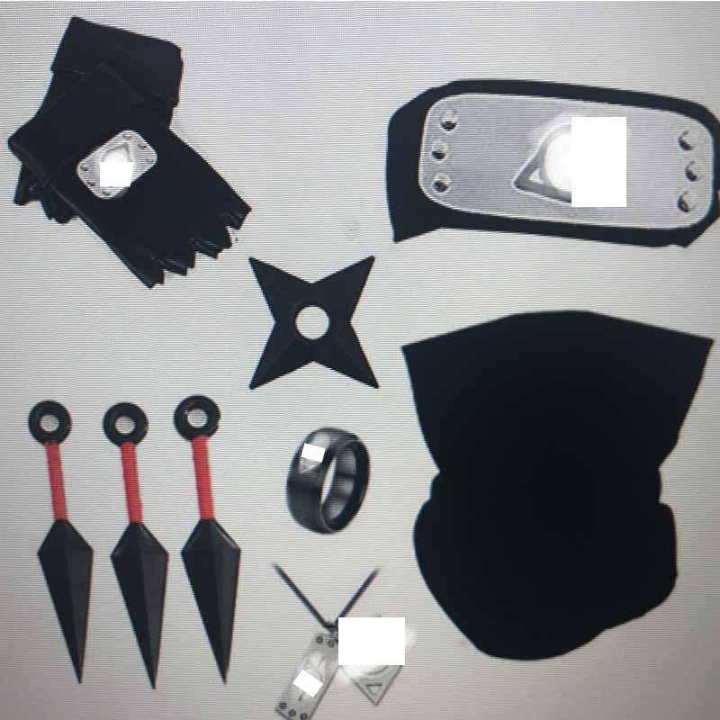 Ninja Anime Peripheral Weapons Gloves Headband Combination Ninja Kakashi Mask Combination