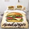 Creative Fast Food Duvet Cover Pizza Hamburger Print Comforter Cover Microfiber Bedding Set King Queen for Kids Teen Room Decor