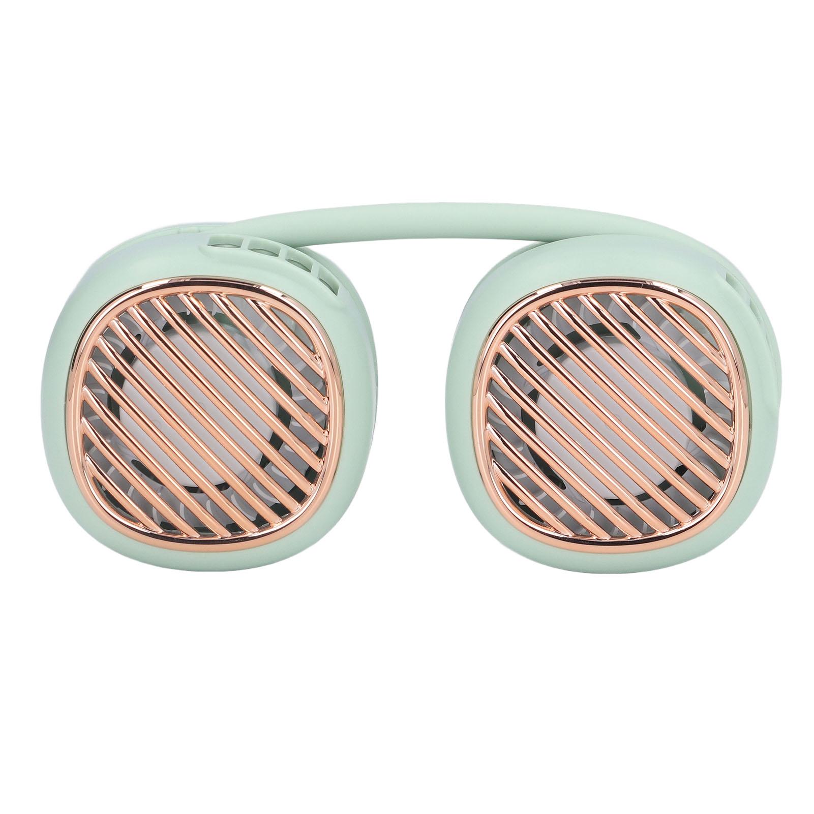 

Neck Fan 5 Speed 720 Degree Adjustable USB Charging Retractable Hose Hands Free Portable Fan for Running Cycling Green зелений