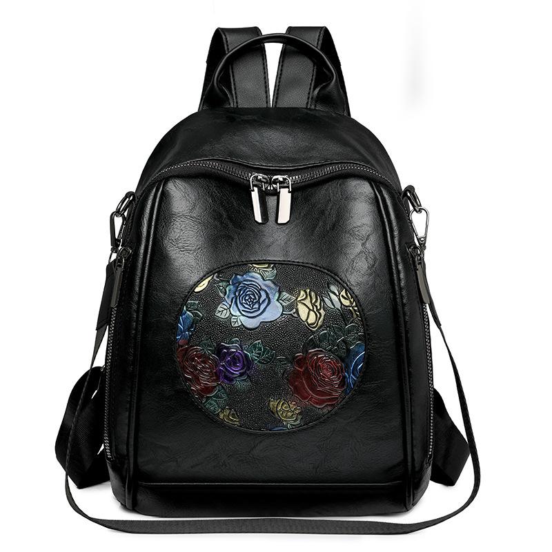 PU Soft Leather Backpack Female Fashion Large Capacity Backpack Travel Bag