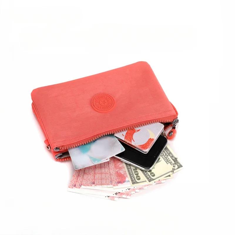 Casual Nylon Canvas Coin Money Organizer Bags for Women Multilayer Wallet Portable Phone Toiletry Keys Storage Handbag Wrist Bag