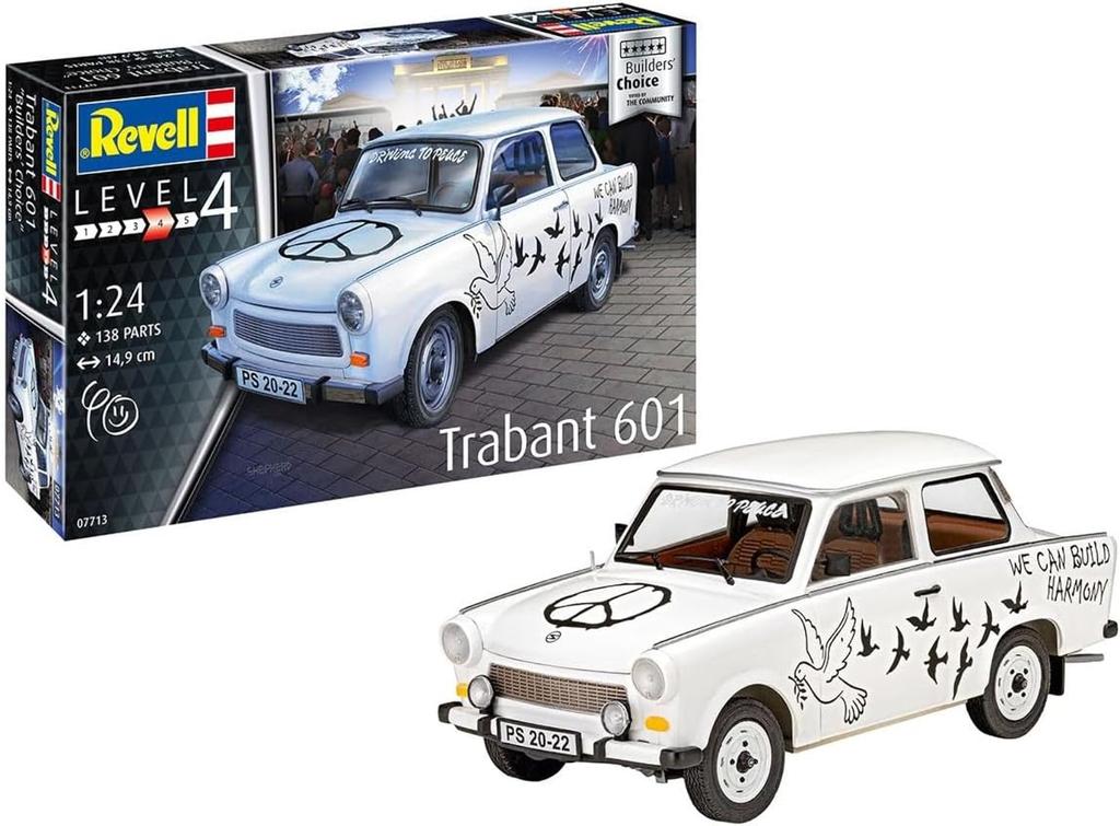Plastikový model Trabant 601S německé úrovně Choice 07713 v měřítku 1/24.