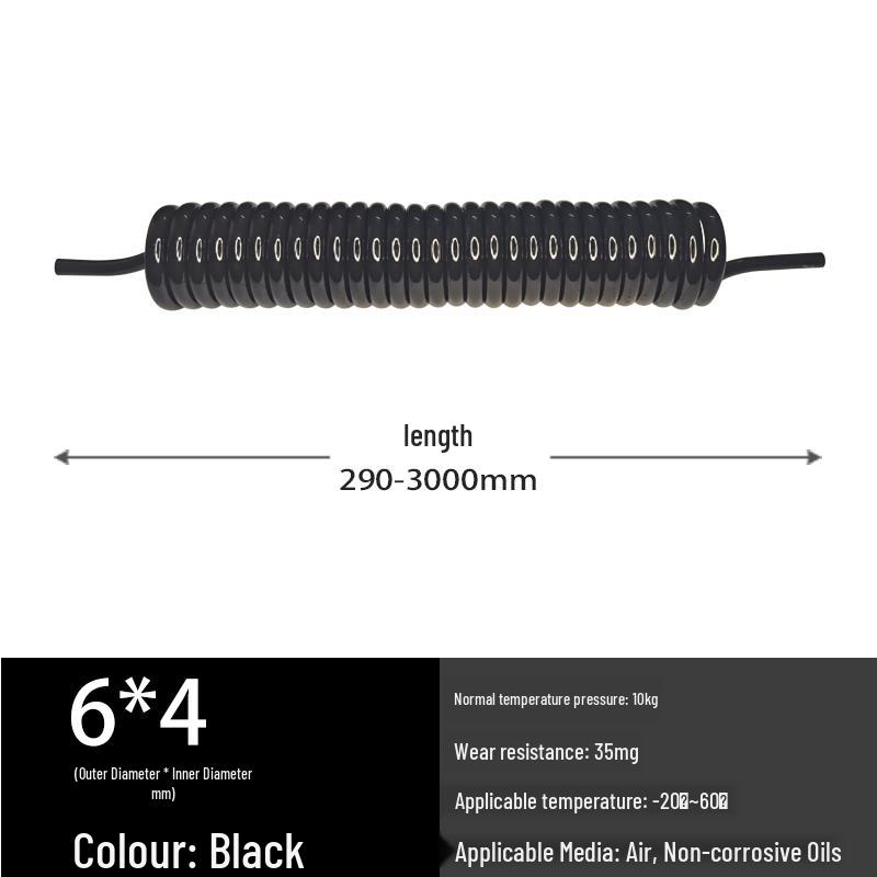 Telescopic Air Hose Set: 8mm/6mm Coil Tube, Scissor Lift Spring, Cylinder Connector Fittings