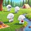4Pcs Cute Happy Puppy Resin Figures For Micro Landscape Terrarium Car Dashboard Desk Decor Diy Craft