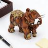 Mother and Baby Elephant Statue Resin Animal Sculpture for Family   Desk Decoration Imitation Wood Grain