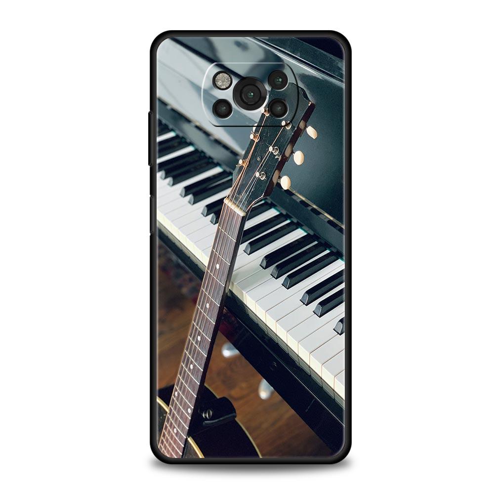 Music Instrument Guitar Piano Phone Case For Xiaomi Mi Poco X3 NFC M3 F4 F3 M4 X4 5G Note 10 12 Lite 11 11T 13 12T Pro 9T Cover
