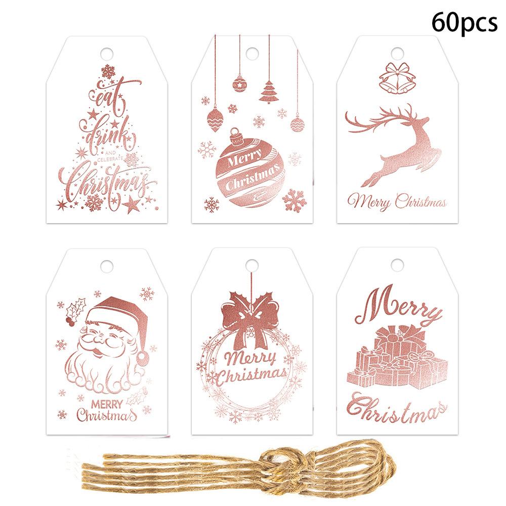 New Styles, Christmas, Santa Claus, Hot Stamping, Paper Hang Tags, Party Gift Decorations, Holiday Pendant Supplies