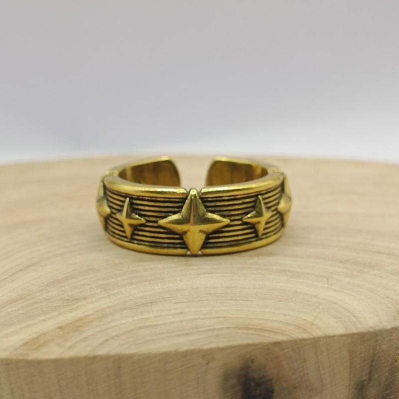 Adjustable Open Ring Couples Vintage Cross Star Geometric Design Plated Unisex Fashion Jewelry Adjustable Open Band