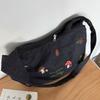 Carto Embroidery Women Denim Shoulder Bags Simple Large Capacity Ladies Underarm Hobos Bag Versatile Girl Tote Handbag Purse