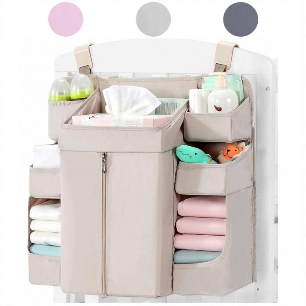 Multi-Pocket Hanging Diaper Container Polyester Changing Table Organizer Bedside Storage Rack  Crib