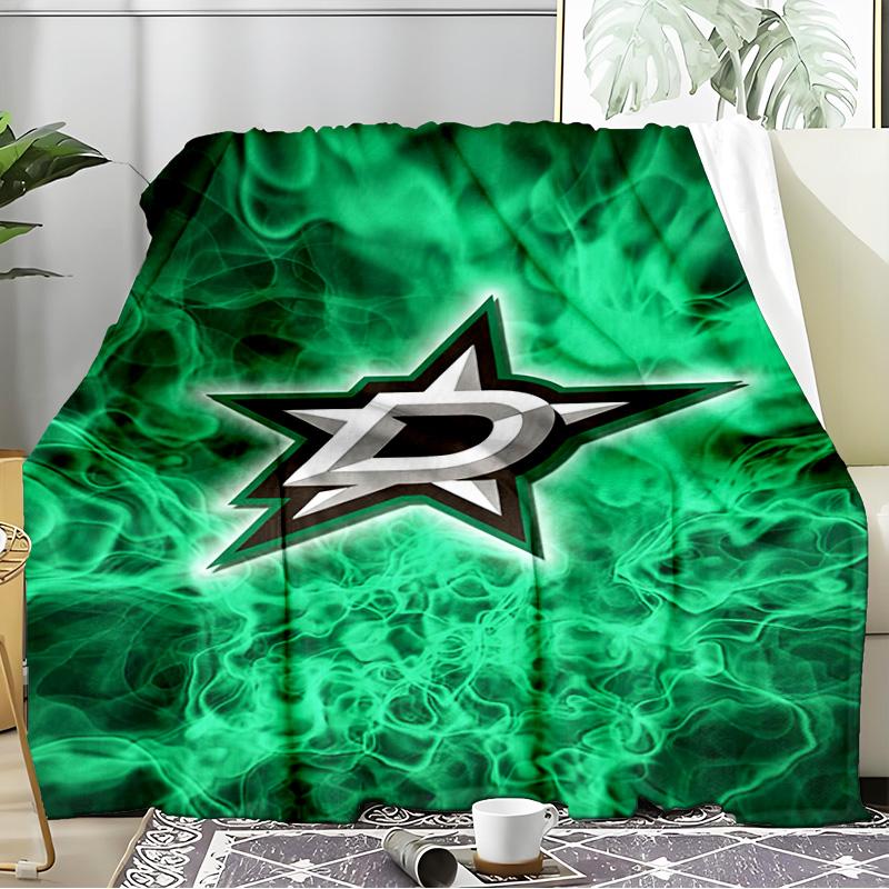 Dallas Hockey Team Blanket Flannel Throw for Sofa, Indoor, Camping, Living Room, Office, Chair, And Bed Soft Birthday Gift