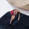 Kinel Red Zircon Vintage Rings For Women Rose Gold Color Fine Jewelry