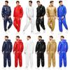 Ensemble veste imperméable et pantalon de jogging pour homme Manches longues Fermeture éclair avant Cordon de serrage Capuche Coupe-vent pour Randonnée Pêche Entraînement