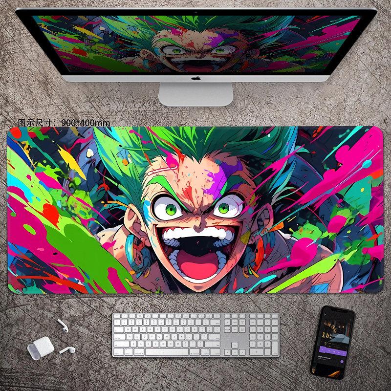Animation Office Luffy Roronoa Zoro E-sports Gaming Table Mat ONE PIECE Leather Mouse Pad Boys Oversized Computer Keyboard Pad