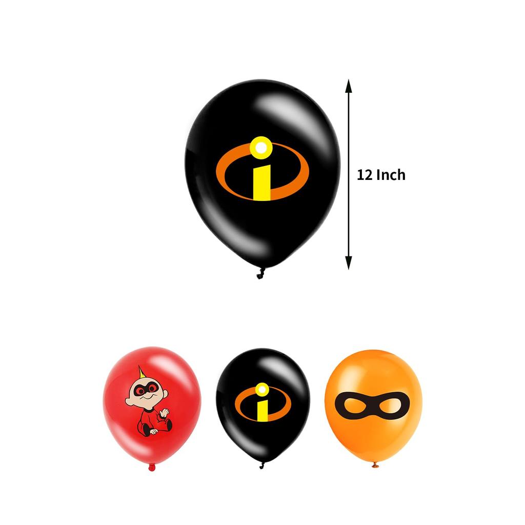 Mr. Incredibles Birthday Decorations Party Set, The Incredibles Red and Black, Animated Movie Characters, Kids, Cute, Funny, Superhero, Boys, Girls,