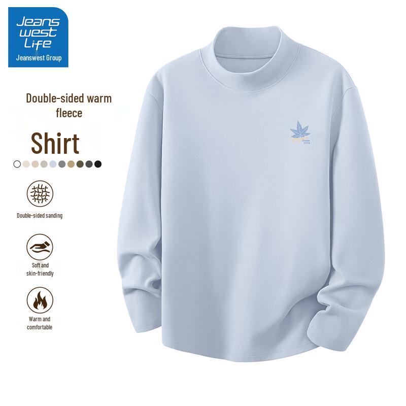 JEANSWEST LIFE Men s Thermal Half-Turtleneck Long Sleeve T-Shirt 3XL