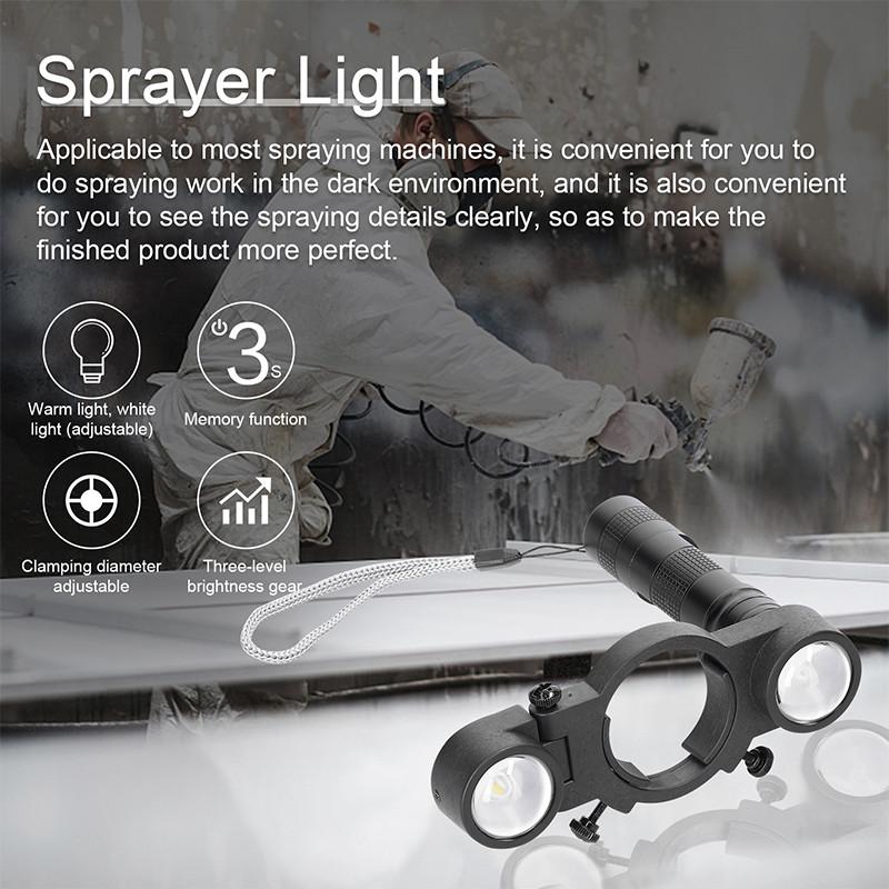 Universal Spray Gun Light Adjustable Size Special Fill Sprayer Light Auto Sheet Metal Spraying Gas Injection Accessories Tool