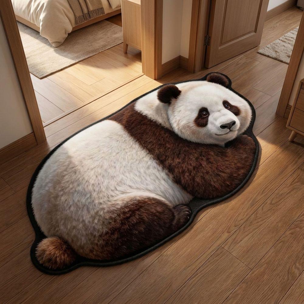 Non-Slip Home Decor Carpet 2D Cartoon Carpet Cute Panda-Shaped Area Rug Bedrooms