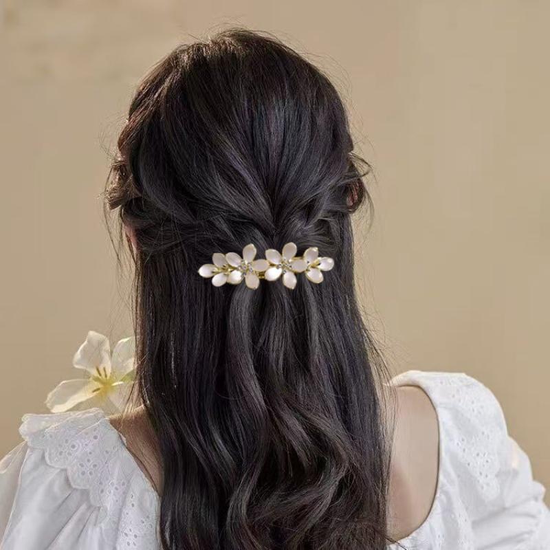 Vintage Floral Rhinestone Hair Clip Cute Sweet Hair Accessory for Girls Women Wedding Cosplay Party Wear