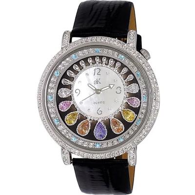 Orologio da Donna Adee Kaye Collezione Goccia Cristalli Accenti Quadrante Bianco Madreperla Quarzo AK2112-L