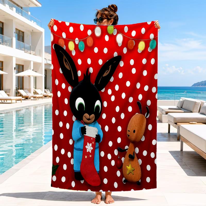 Bunny's Cozy Hug Beach Towel, Microfiber Beach Towel, Perfect For Pool, Beach, Travel, Home Decor Beach Party Fan Gifts