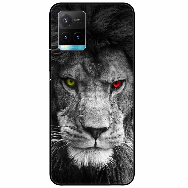 Für vivo Y33s Hülle Y 33s Silikon Weich Bemalt Katze Schwarze Hüllen für Vivo V2109 Y33S Rückseite TPU Hülle für VIVOY33s Cartoon