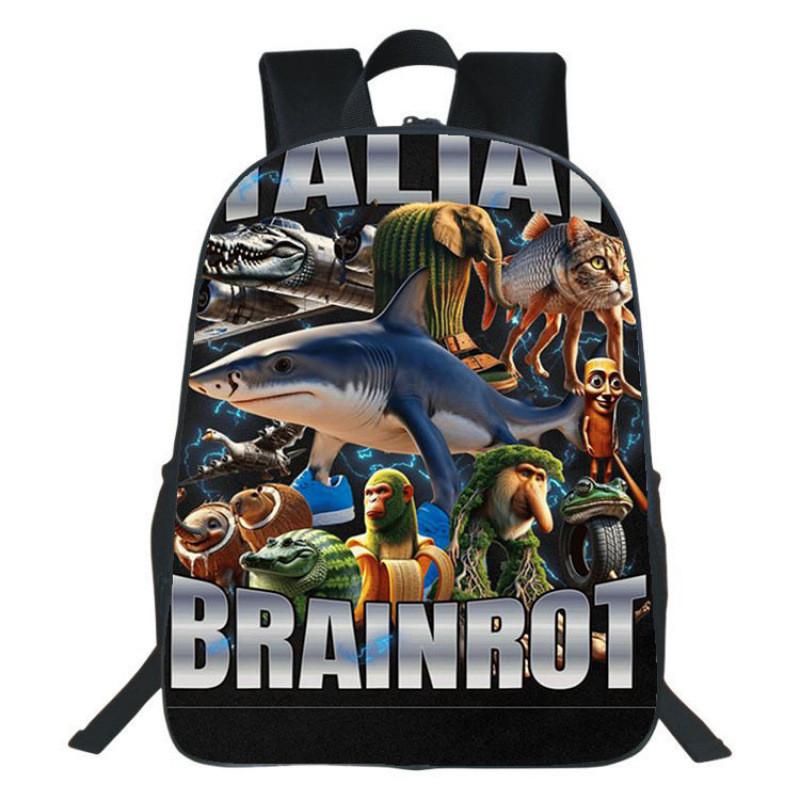 Backpack With Printed Cartoon Design For School Students