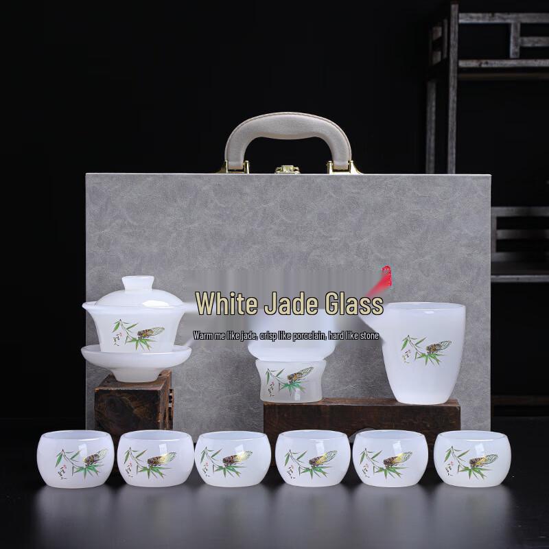Коллекция глазурованного фарфорового чайного сервиза One Ming Jing Ren White Jade Set