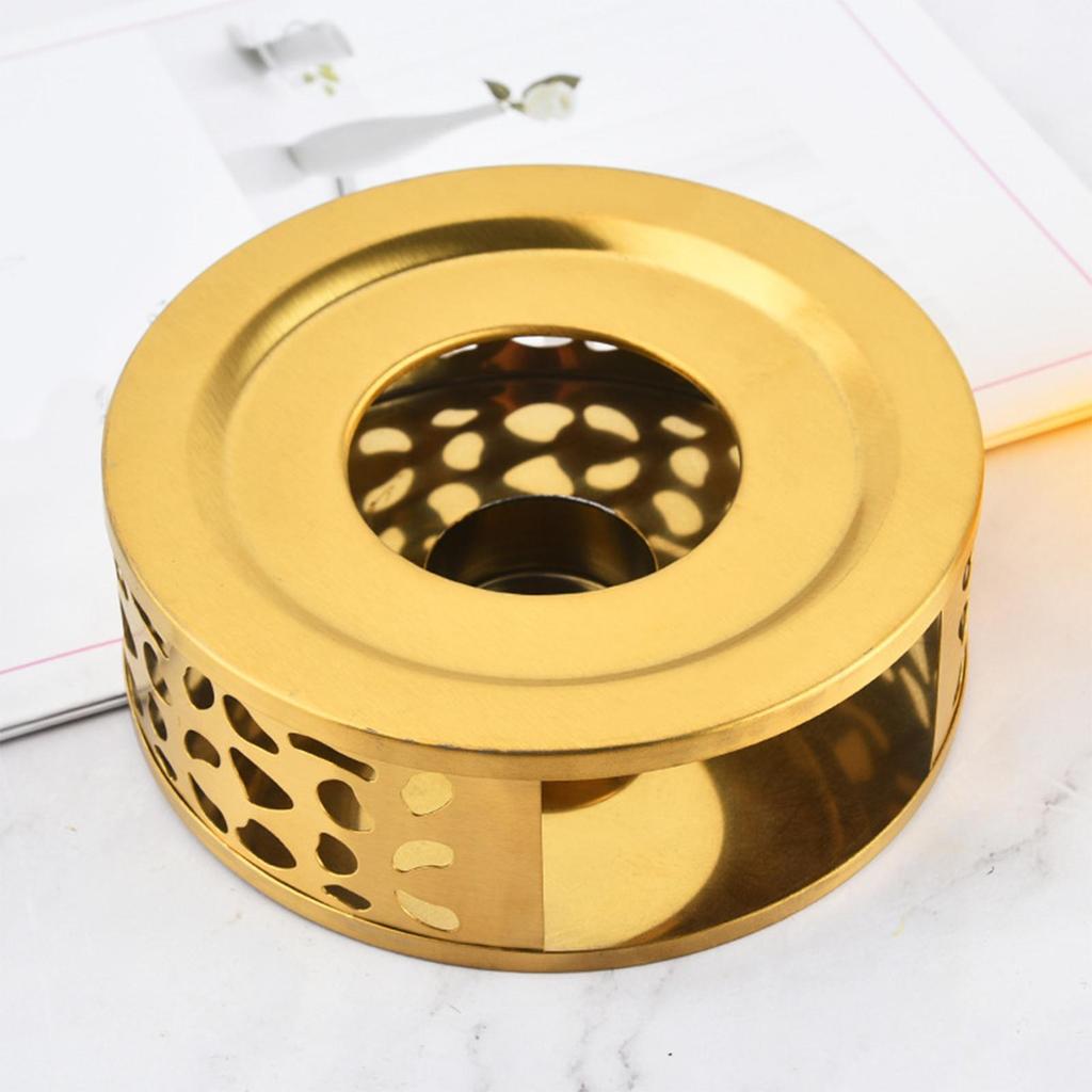 Teapot Warmer 430 Stainless Steel Hollow Design Coffee Pots Candle Base Stand for Household Glass Teapot Tea Stove Milk Warmer