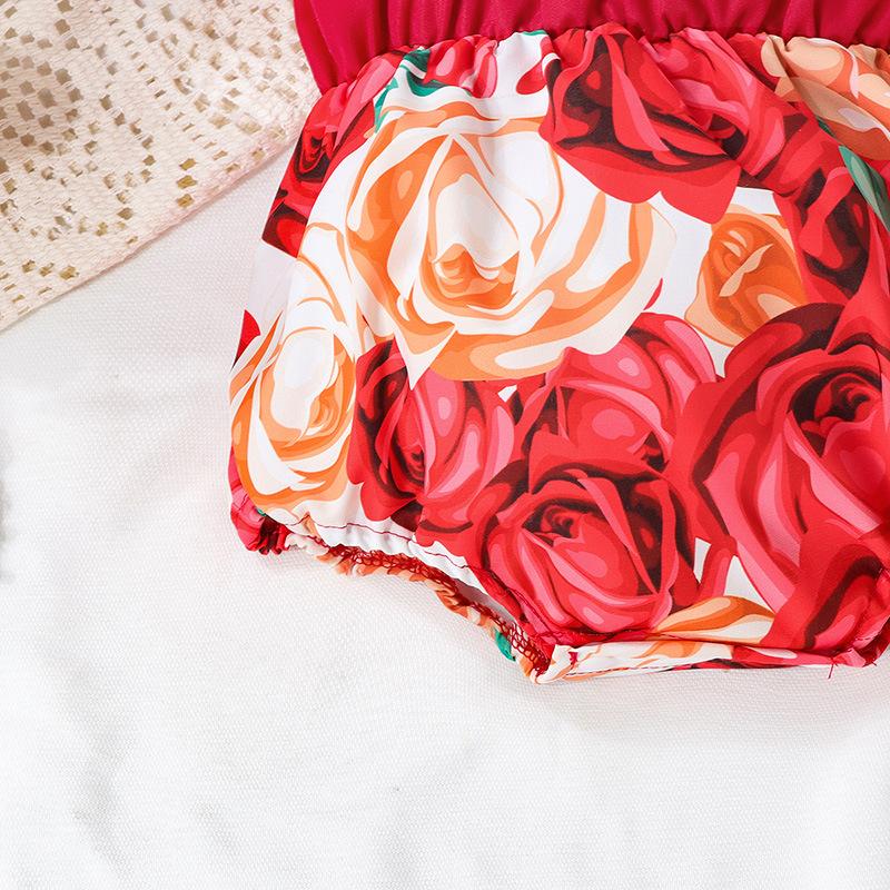 Baby Summer Clothes Baby Girls Floral Print Costume Newborn Jumpsuit Baby Rompers For Baby Girls Bodysuit Infant Clothing